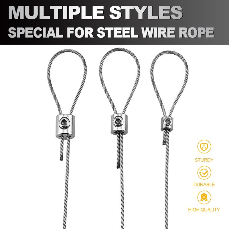 10pcs For 2mm Wire Rope Clamp  Copper Suspension Clips Single Hole Retainer Clip Adjustable Screw Fixing Hardware Accessories