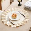 4PCS Cloth Napkins Round Placemat 100% Cotton Vintage Wedding Table Decoration Reusable for Kitchen Dinning Christmas Table Mats