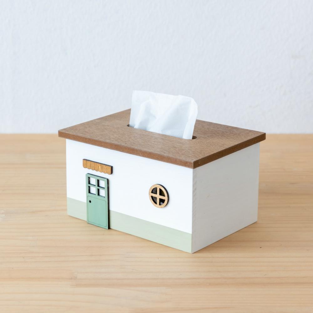 Cute Wooden Tissue Box Creative Fairy Tale House Napkin Holder Organizer Paper Box Container Home Living Room Table Decoration