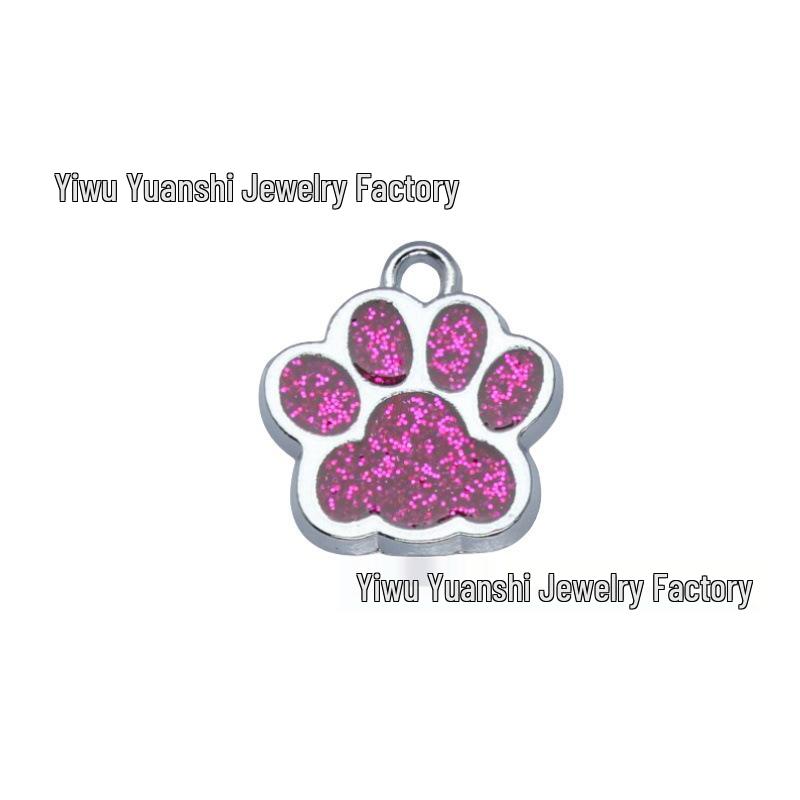 DIY Dog Paw Print Pendant: Glittery Customizable Pet Tag with Logo Printing Options