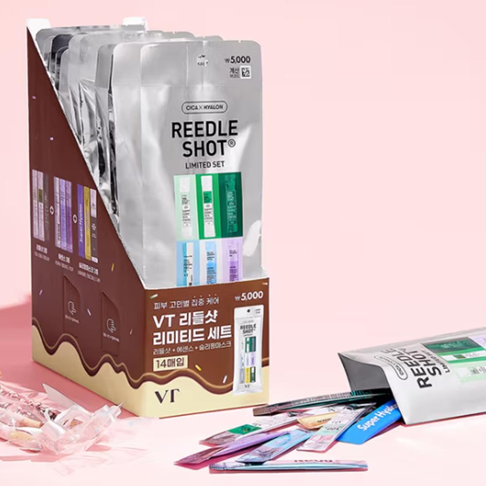 VT Reedle Shot Limited Set (Reedle Shot 2ml 100·300·S50 + Essence 2ml 3 Types + Sleeping Mask 4ml 3 Types) 2ml × 11ea / 4ml × 3ea (14ea)