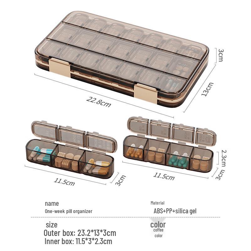Vilscijon Portable Weekly Pill Organizer