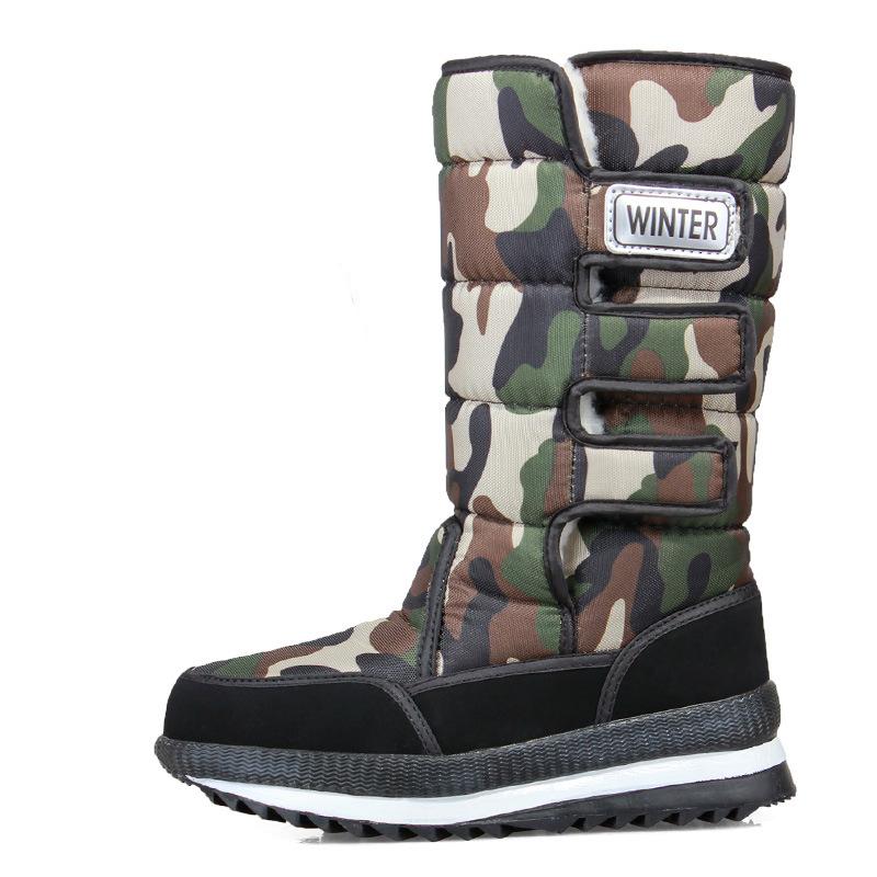 Stivali da neve da uomo Stivaletti da uomo impermeabili Pelliccia invernale da esterno Caldi stivali da uomo Scarpe da lavoro Stivali invernali da donna