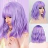 Premium Synthetic Wigs Women Wavy Wig with Bangs Medium Length Curly Wigs Drag Queen Hairstyle Wig Cosplay Costume