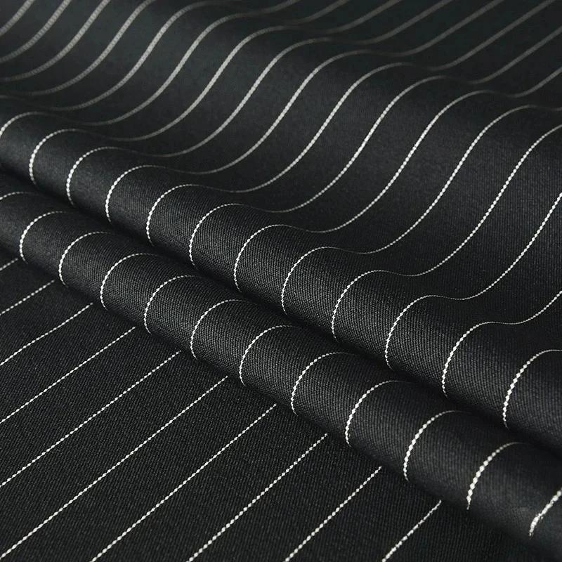 100x150cm Fine Stripe Fabric Spring Summer Fashion Skirts Suits Cloth Apparel Sewing Fabric Polyester Rayon Spandex Material