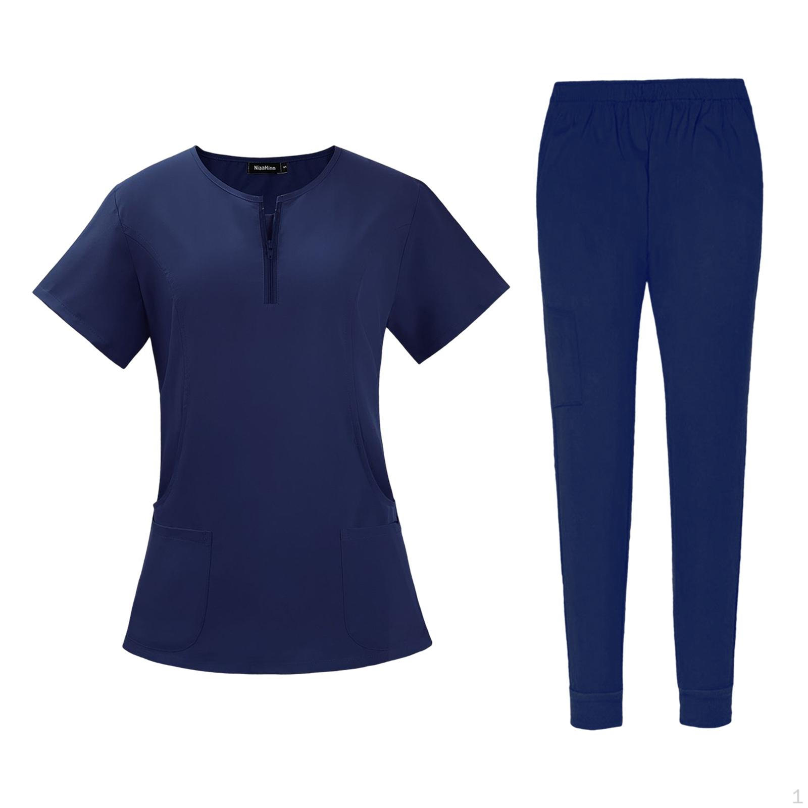 

Женские скрабы для кормления, униформа, эластичный, с несколькими карманами, мягкий дышащий профессиональный топ и короткие брюки