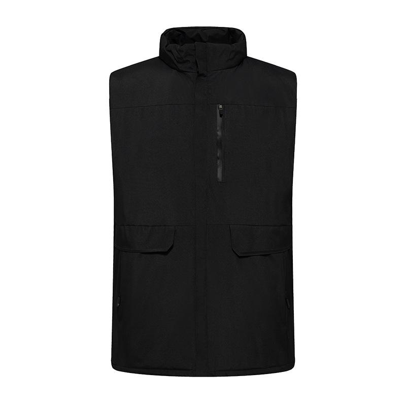 

Autumn and Winter Couple Outdoor Sports Vest Waterproof Warm Sleeveless Jacket with Cotton Stand Collar Large Pocket Vest Jacket 4XL