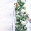 200CM Artificial Eucalyptus Garland Vine Ivy Handmade Fake Wreath Hanging For Home Garden Office Wedding Party Backdrop Arch Wall Decor