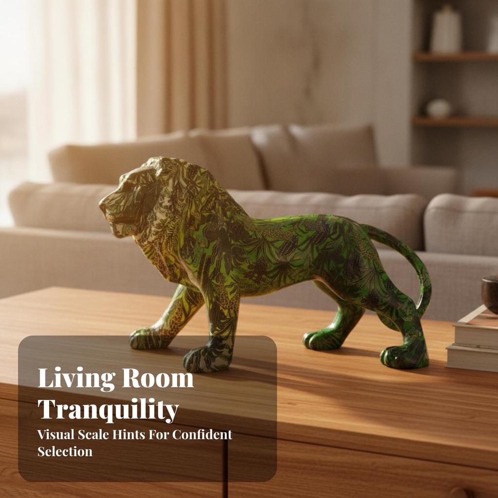 Lion Figurine Decorative Animal Ornament Glossy for Office