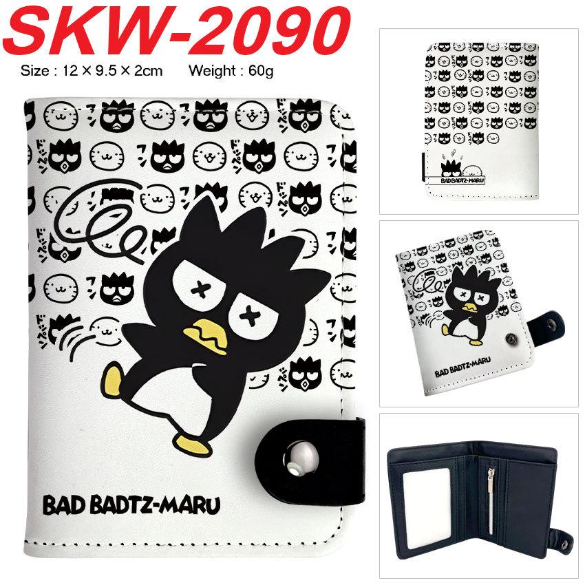 Bad Badtz-Maru Vertical Snap Wallet Cute XO All-Over Print Multi-Layer Coin Purse 1pcs