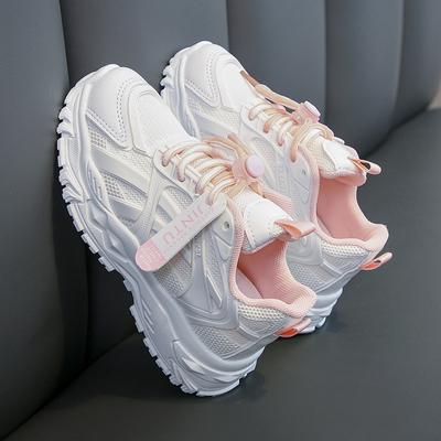 Nowe buty sportowe dla dziewcząt z oddychającą siateczką, buty dla taty, uniwersalne białe buty dla chłopców, buty codzienne z siateczki dla uczniów szkół podstawowych