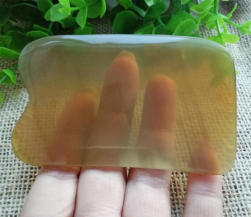 gua sha massage tool Thin Scrapping Massage Plate Natural Yellow Black Ox Horns Gua Sha Acupuncture Massager Face Limbs Body