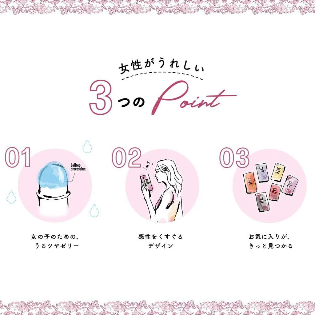 Condom Design That Women Will Glamorous Butterfly Hot Moist Gel Rich Moist Kondom 4 Pieces Condom Case Set [Cute Love] 0.03 +