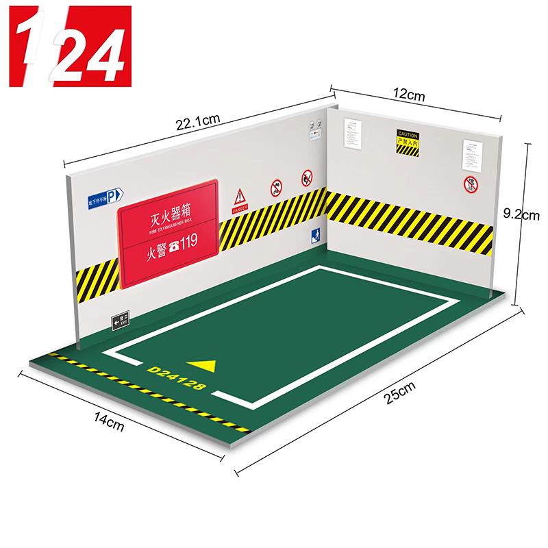 

1:24 Scale Self-Assembly PVC Car Garage with Lights and Background Wall Ornament