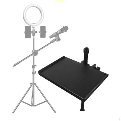 Mikrofonständer-Tabletthalter, Mikrofon-Soundkarten-Tablett, Klemme am Ablagefach für Notenblätter,