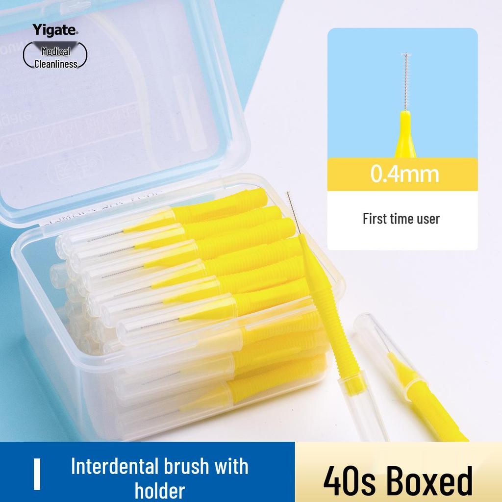 Yijie Super Fine Interdental Brush Kit for Adults - Orthodontic Teeth Gap Cleaning Tool (40 Pieces)