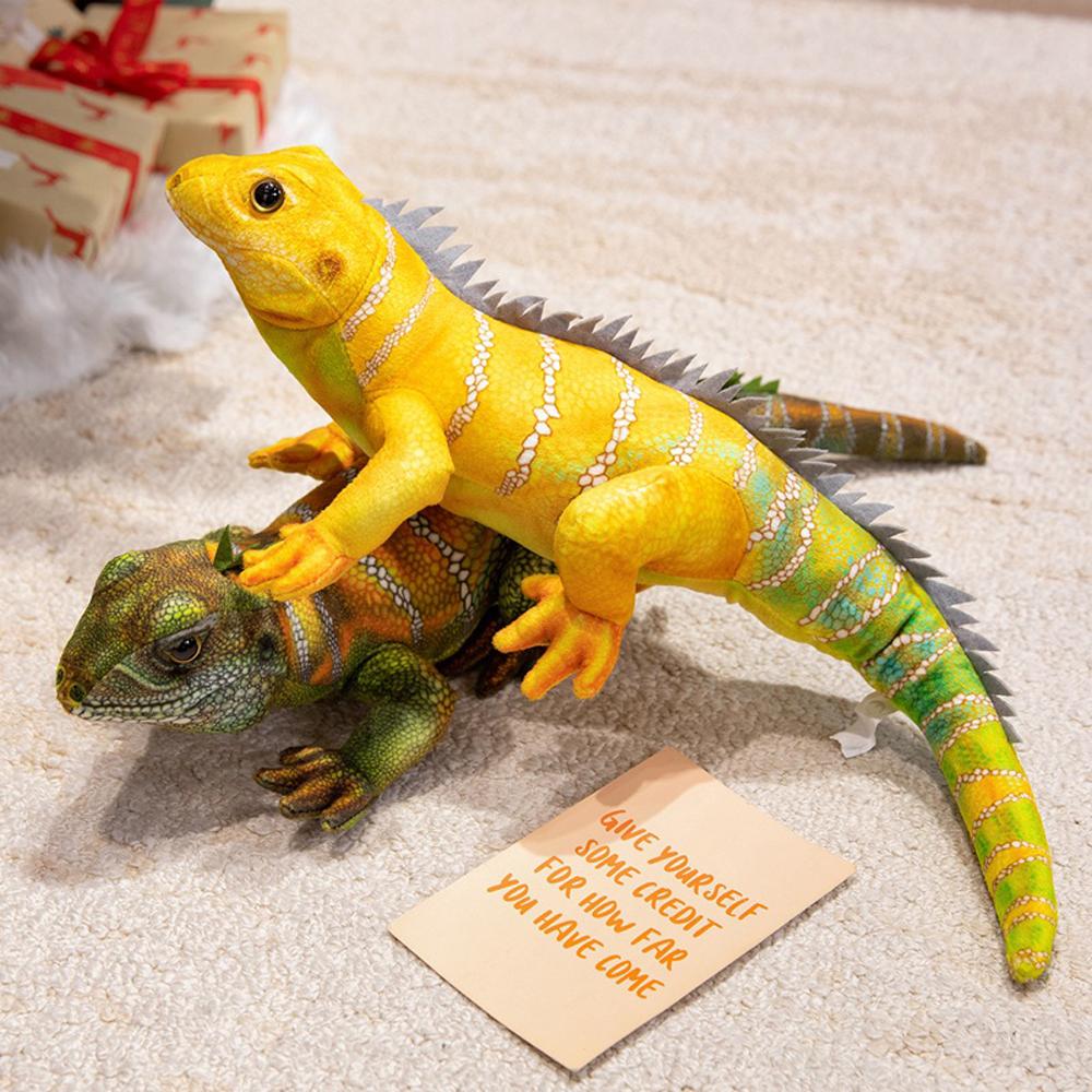 Practical Home Decor Unisex Green New Simulation Lizard Plush Toy Stuffed Tropical Reptile Animal Iguana Soft Dolls Realistic Plushie Zoo Gifts Birthday Presents