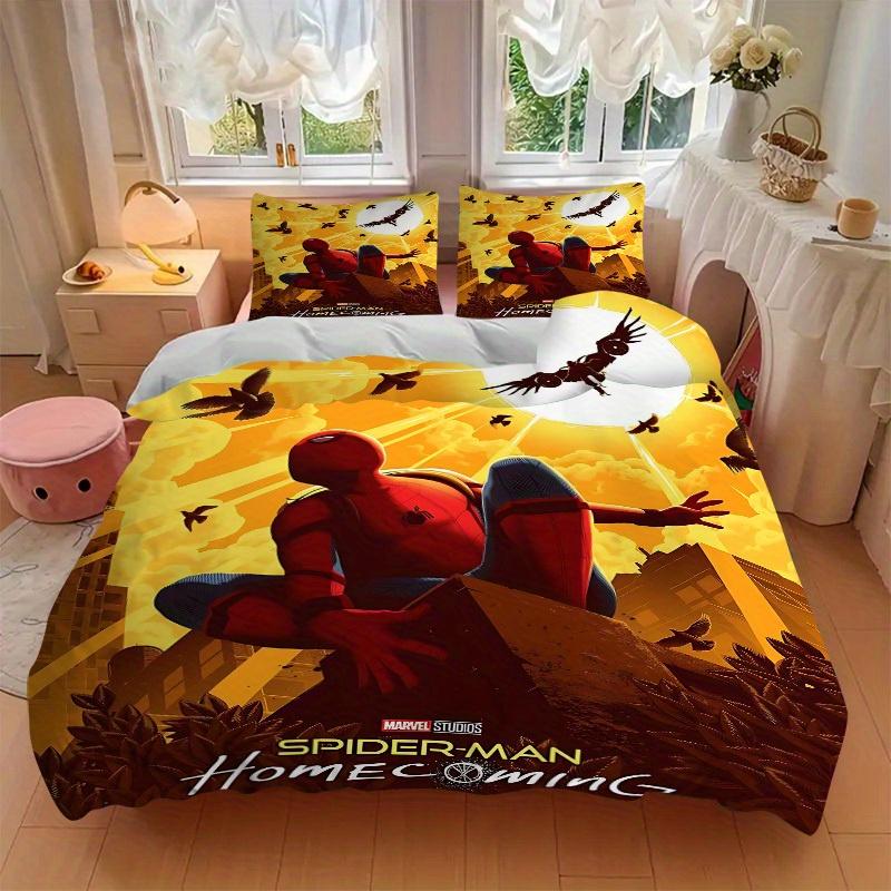 3pcs Spider-Man Homecoming 1 Cover+2 Pillowcases, Pillow Inserts Not Included, Machine Washable, All-Season Use, Teen and Adult Rooms115