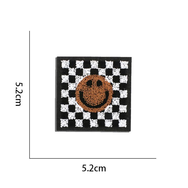 Square Embroidery Cloth Sticker, Computer Embroidery Chapter, Ironing Plaid Pattern Patch Sticker, Clothes Decoration Patch Sticker, Embroidery Label