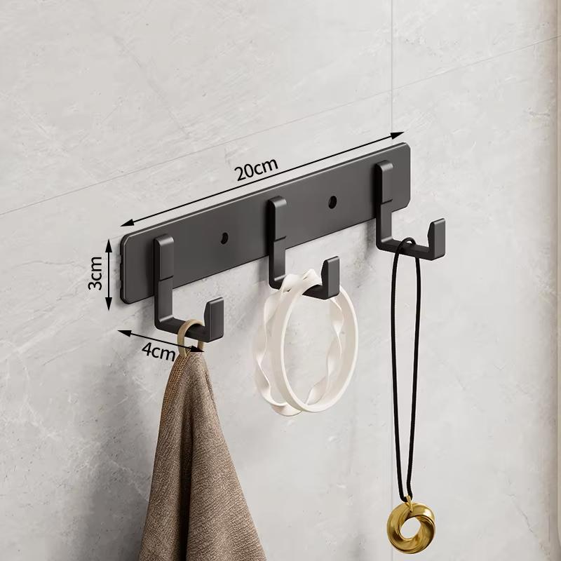 

Алюминиевый черный крючок для ванной комнаты, крючок для полотенец, вешалка для одежды на заднюю дверь гостиной, простой черный крючок для хранения, экономящий место