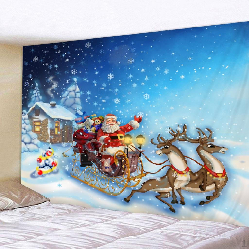 Christmas 3D Effect Wall Hanging Tapestry Dormitory Bedspread Beach Towel J