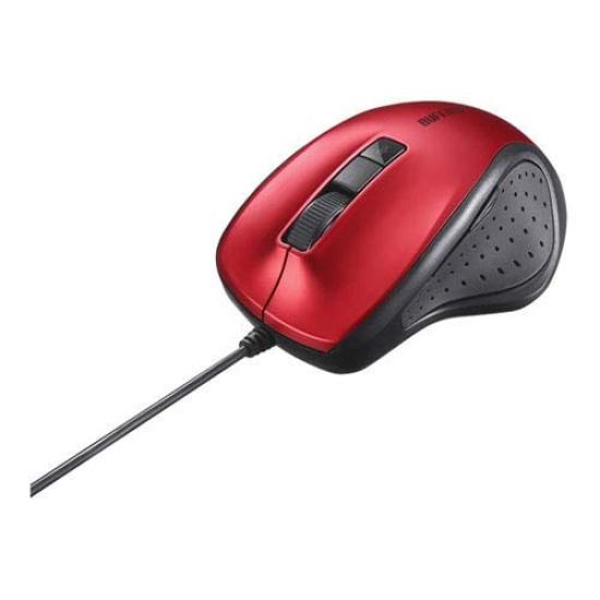 

Buffalo BSMBU300RD Wired BlueLED Silent 5-Key Mouse, Red