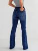 Women's Versatile Slimming Faded Whisker Flared Jeans