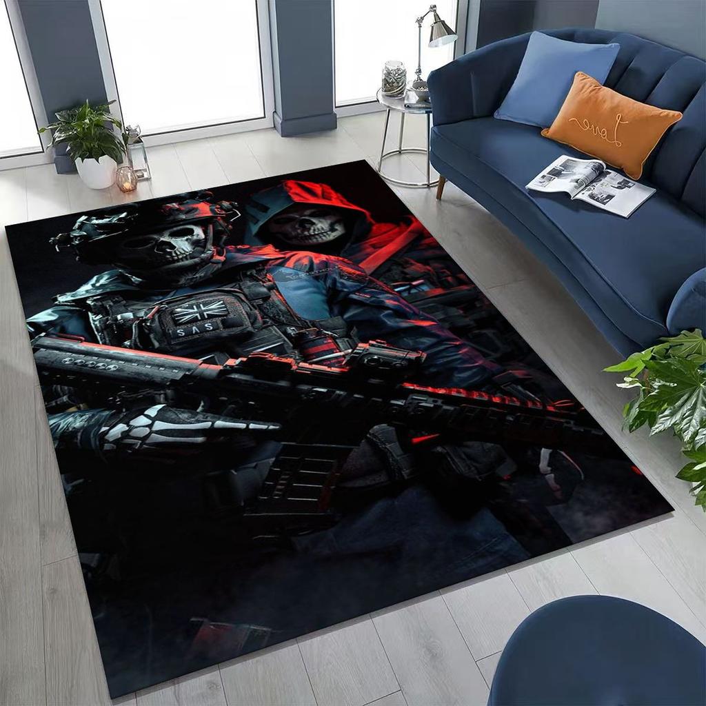 Classic Game Call of Duty Ghost Simon Cartoon Art  Rug for Bedroom Living Room Sofa Home Doormat Decor,Kids Non-slip Floor Mat