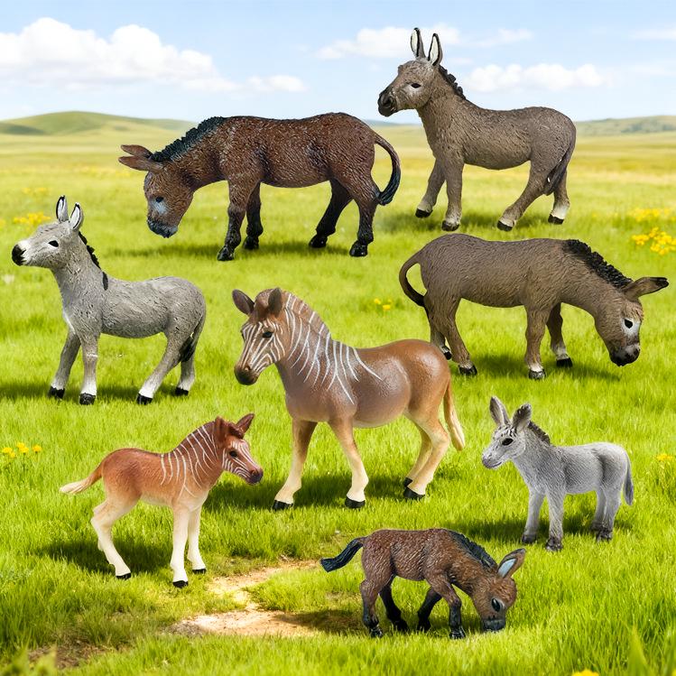 Children's Cognitive Animal Model Toy - Donkey Foal & Zebra Ornament