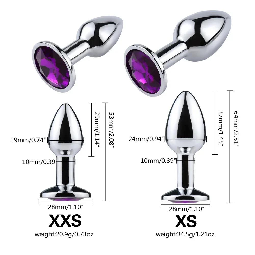Metal Anal Plug Jewelry Base Beginner To Expert 5 Size Butt Plug,Adult Toys Tail Female/Male Dildos Sex Toys Couples Adults Game