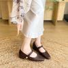 Retro lågklackade Mary Jane-skor med mjuk sula dam höst nya med kjol liten fyrkantig tå mild vind kväll enkla skor