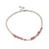 Meier Bohemian Ethnic Freshwater Pearl Necklace with Colorful Glass Heart Pendant Choker