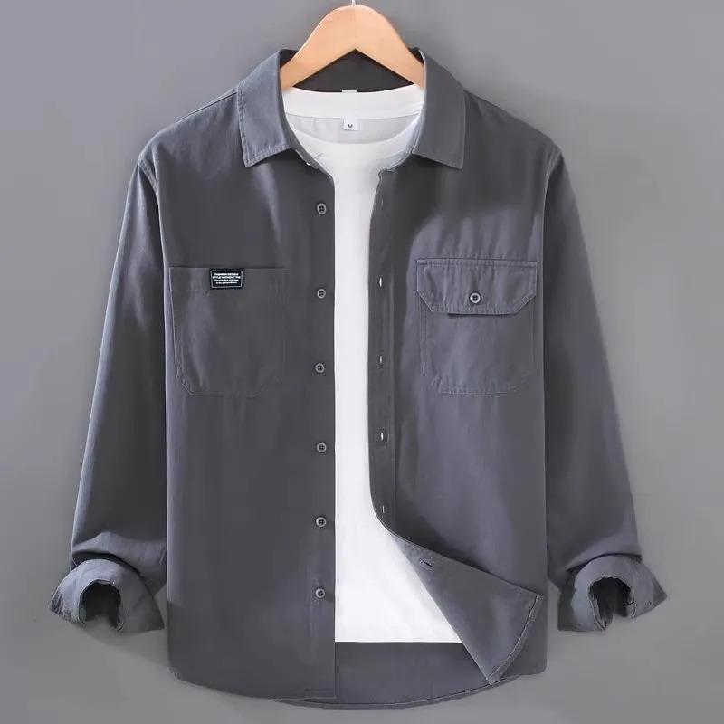 Autumn and Winter New Work Shirt for Men Long-sleeved Fashion Casual Loose Versatile Top