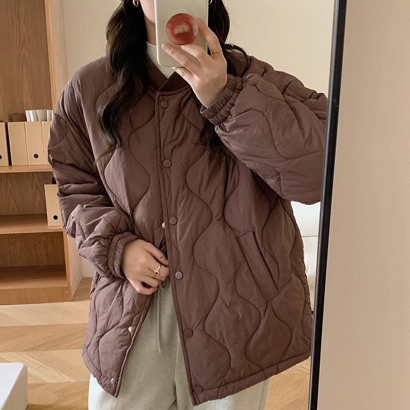 Down cotton-padded clothes for women's winter new padded jackets thickened small rhombus cotton-padded jackets lazy wind