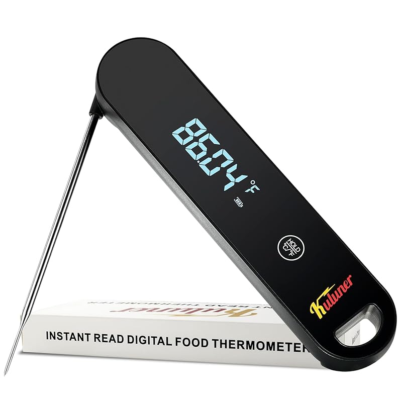 Leading Speed Instant Read Thermometer (less than 0.6 seconds), equipped with a high-definition display, IP67 waterproof meat thermometer, perfect