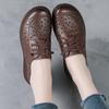First layer cowhide summer new soft-soled mother shoes retro sandals women's hollow breathable thick-soled hole shoes