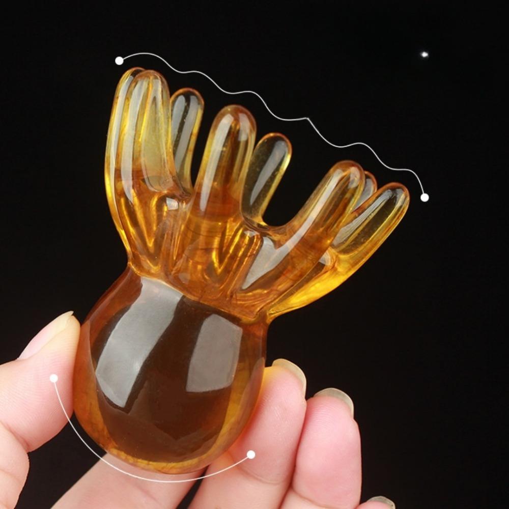 Octopus Head Relaxing Meridian Massager With Eight Claws Durable Easy To Carry Beeswax Head Massage Comb For  Beauty Salons
