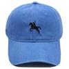 Men'S Washed Cotton Baseball Cap With Ride A Horse Embroidery Dad Hat Sport Golf Cap Sun Hat For Men Uv Blocking Bungee Hat