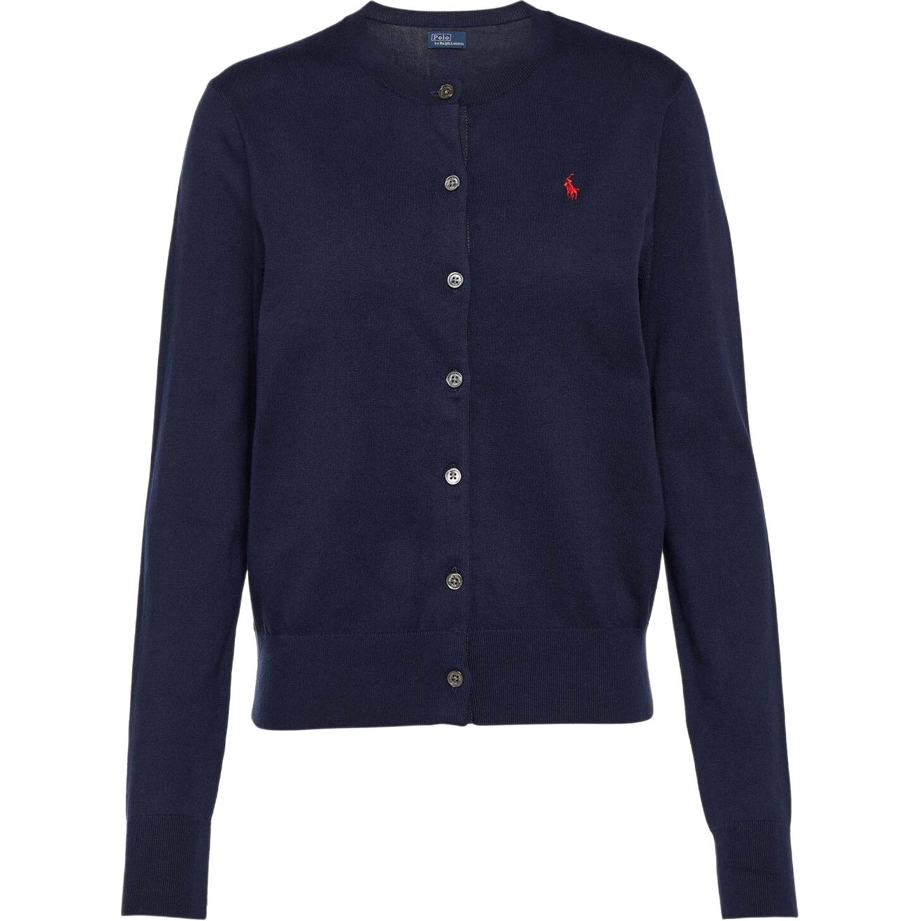 

Polo Ralph Lauren FW22 Однотонный вязаный кардиган с вышивкой зебры Женские кардиганы Темно-синий WMPOSWENDW20110-400 S