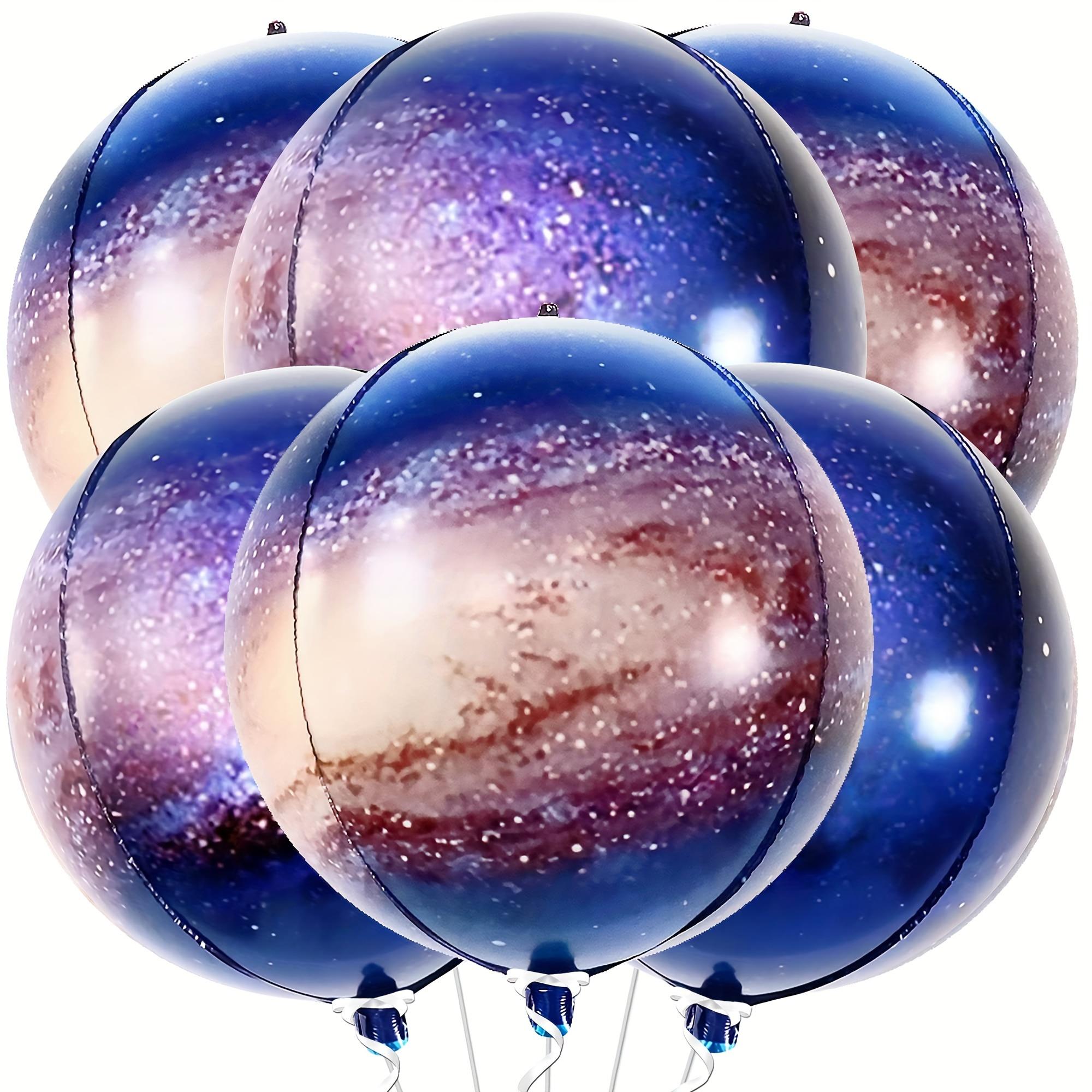 6-Pack of 22-Inch 4D Planet Balloons, 4D Aluminum Foil Balloons, Suitable for Planet Space Themed Party Supplies, Galaxy Balloons for Other