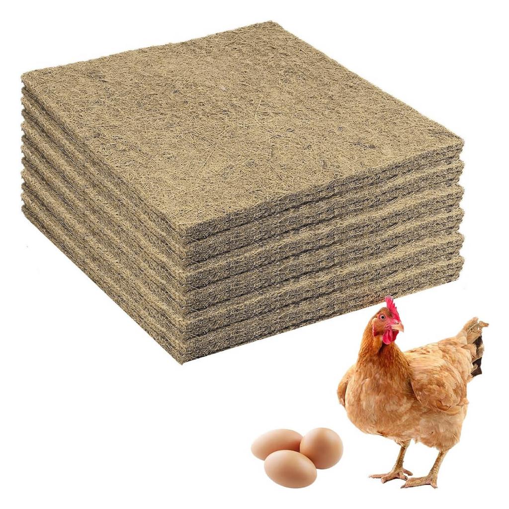 6 PCS Chicken Nesting Pads 12x12 Inchs Laying Hen Nesting Pad Thickened Washable Coconut Fiber Nesting Box Liners Pet Pad