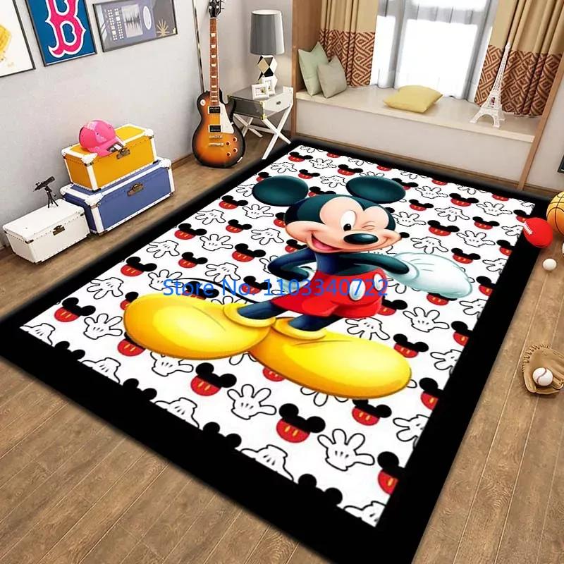 Mickey Minnie Area Mat, Cute Cartoon Rug Carpets 120x160cm Decor for Living Room Children's Bedroom Sofa Bathroom Kids Floor Mat