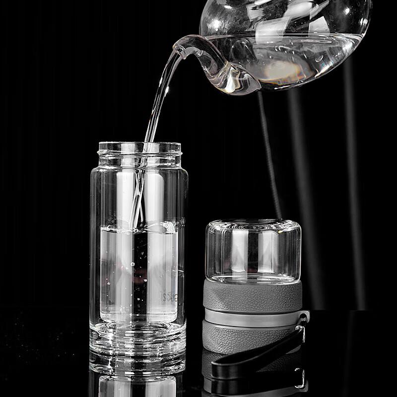 Guozi Double-Layer Tea Infuser Glass Bottle