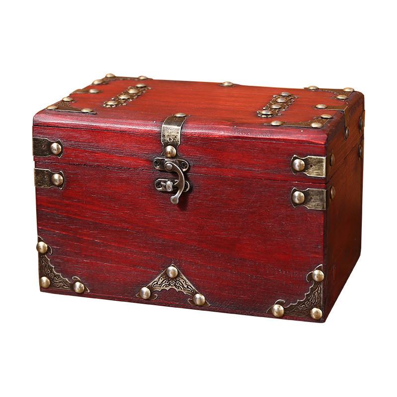 Organizer Wooden Vintage Box With Latch For Desktop Storage Decoration Gift