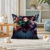 Demon Slayer Sound Breathing Art Anime Plush Pillow Cover Soft Short Plush Cushion Cover For Sofa Bedroom Home Decor Gift