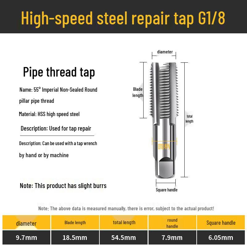 55° Imperial Non-Sealing Cylindrical Pipe Thread Tap/Thread Mill Drilling Bit, 60° US Sizes 2, 3, 4.