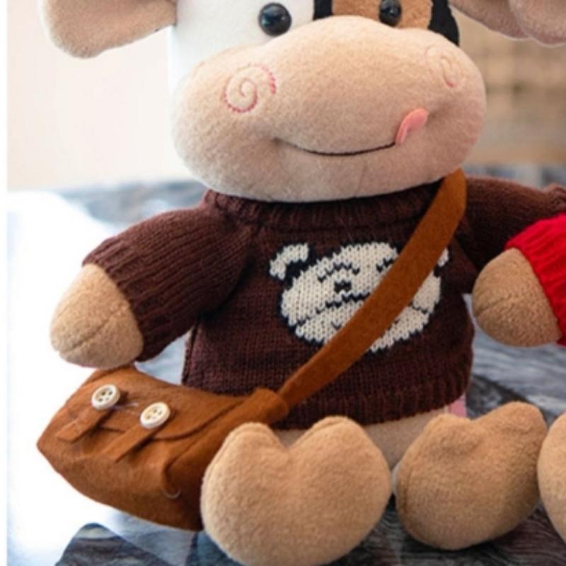 26Cm Simulation Rindvieh Tiere Plüschtiere Cartoon Milch Kuh Plüschpuppe Weich Gefüllt Pullover Kuh Kissen Heimdekoration Spielzeug