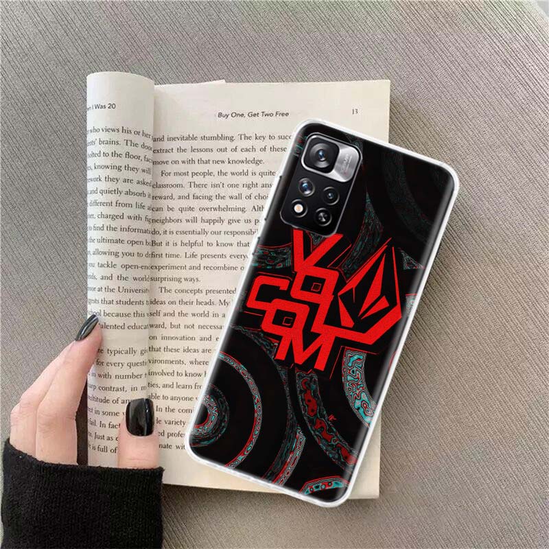 Volcom Logo Phone Case For Redmi Note 13 12 Pro Plus 14 15 Pro 5G 11 11T 11E 11S 10 Pro 10S 9 9S Cover Cell Clear TPU Capa Cases