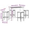 VidaXL 5 Pcs Garden Bar Set Grey Solid Acacia Wood Rattan, Outdoor Bar Table and Chairs Set, 3295284