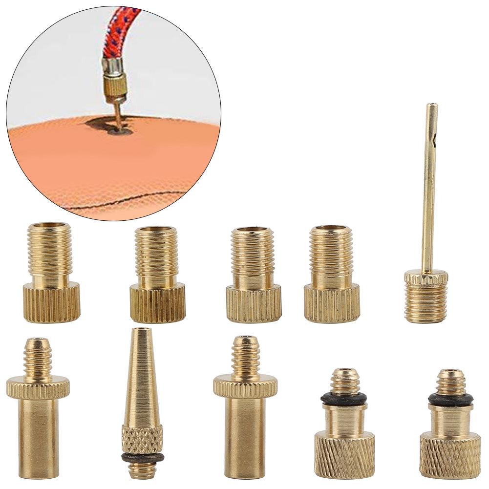 10Pcs Bike Tire Valve Adapter,   Valve Adapter French Brass Conversion Set for Nozzle Nozzle Tool   Tool